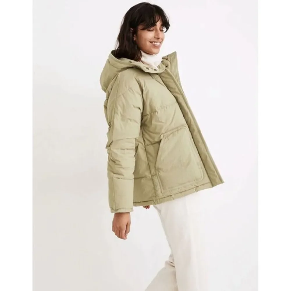NEW Madewell Holland Quilted Puffer Parka in‎ faded military green, 1X - Picture 2 of 16
